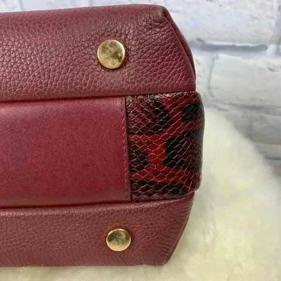 MICHAEL KORS Large Rollins Oxblood Leather Satchel - Picture 7 of 14